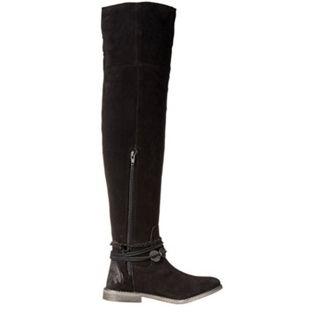 Musse & Cloud NEW Boots BLACK Over-The-Knee Tall Suede Leather NIB Womens 🎉HP🎉 - Picture 7 of 16